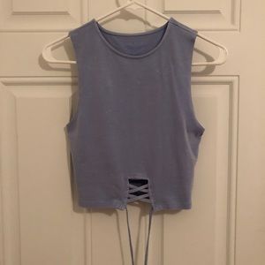 blue crop top